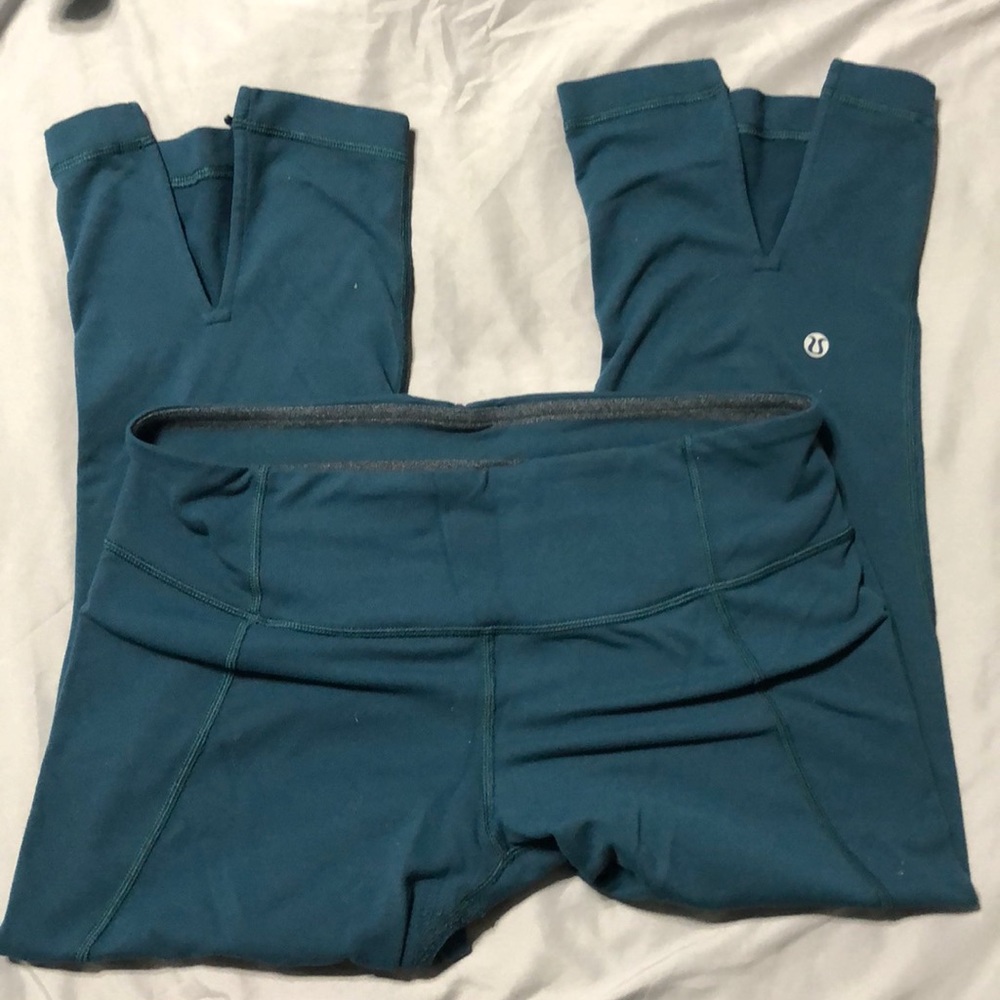Lululemon Gather & Crow Teal Cropped Leggings